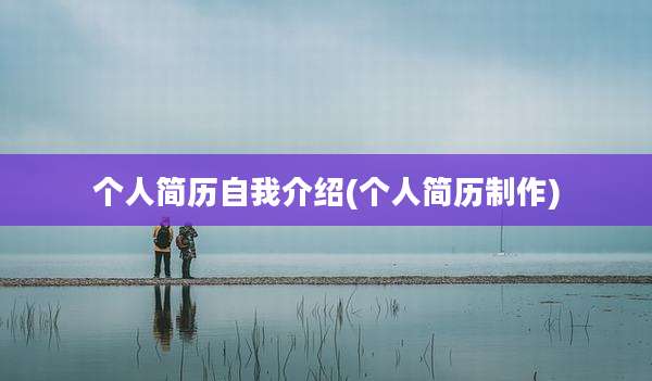 个人简历自我介绍(个人简历制作)