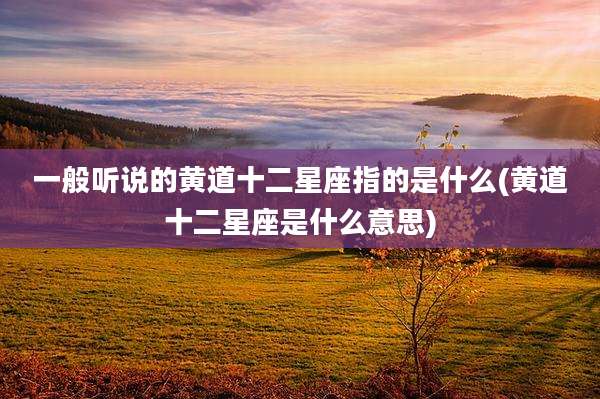 一般听说的黄道十二星座指的是什么(黄道十二星座是什么意思)