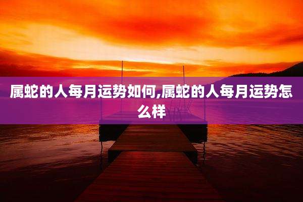 属蛇的人每月运势如何,属蛇的人每月运势怎么样