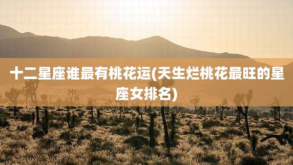 十二星座谁最有桃花运(天生烂桃花最旺的星座女排名)