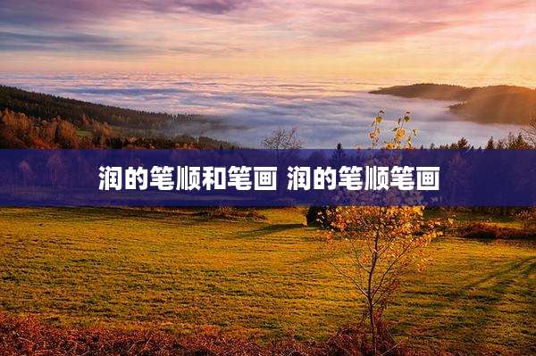 润的笔顺和笔画 润的笔顺笔画