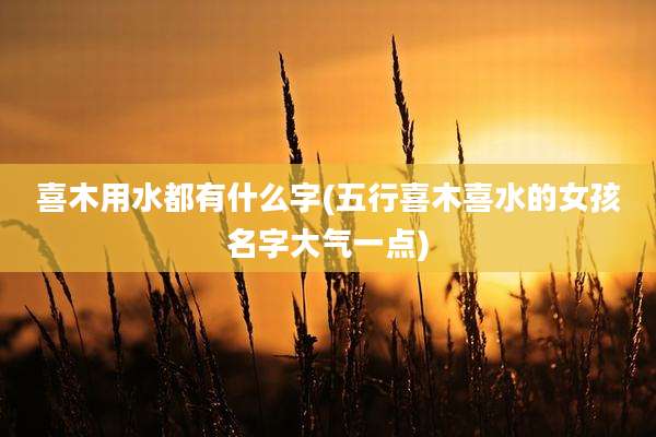 喜木用水都有什么字(五行喜木喜水的女孩名字大气一点)