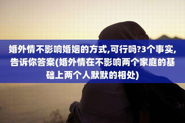 婚外情不影响婚姻的方式,可行吗?3个事实,告诉你答案(婚外情在不影响两个家庭的基础上两个人默默的相处)