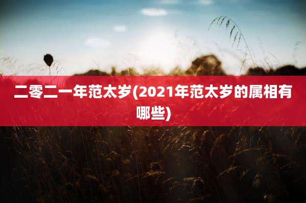 二零二一年范太岁(2021年范太岁的属相有哪些)