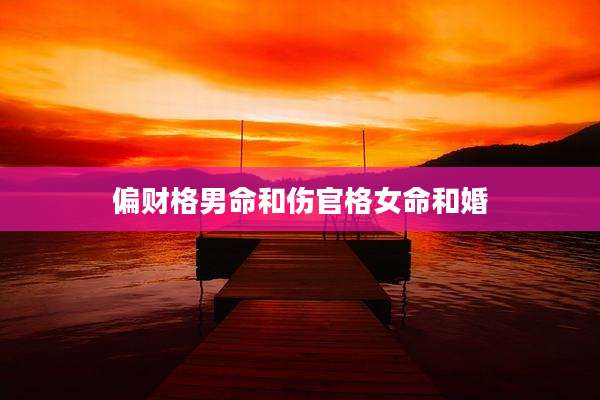 偏财格男命和伤官格女命和婚