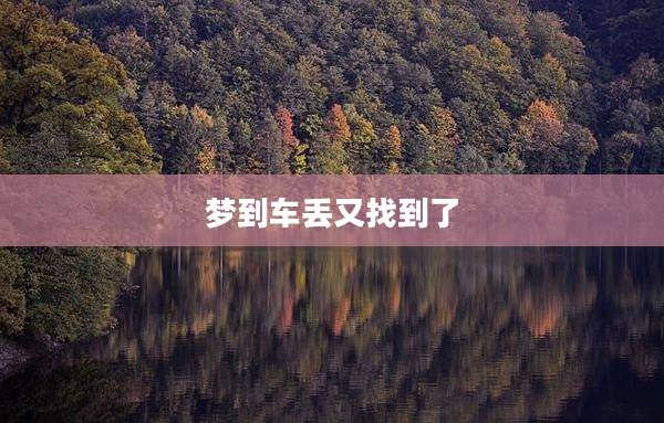 梦到车丢又找到了