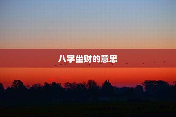 八字坐财的意思