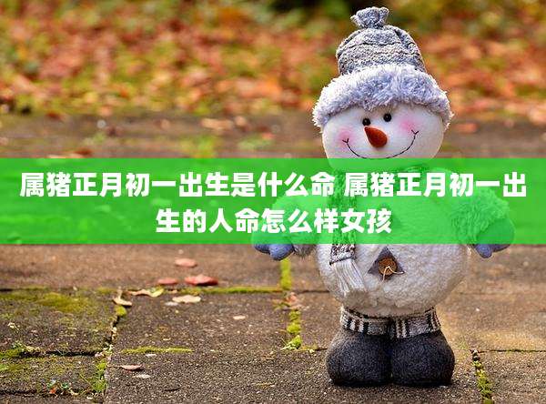 属猪正月初一出生是什么命 属猪正月初一出生的人命怎么样女孩
