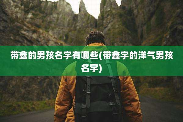 带鑫的男孩名字有哪些(带鑫字的洋气男孩名字)
