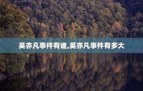 吴亦凡事件有谁,吴亦凡事件有多大