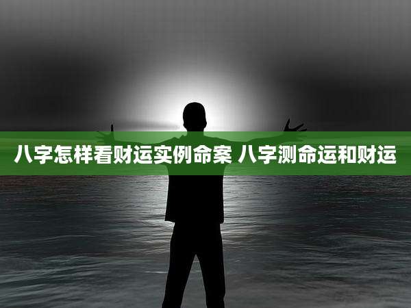 八字怎样看财运实例命案 八字测命运和财运
