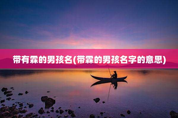 带有霖的男孩名(带霖的男孩名字的意思)