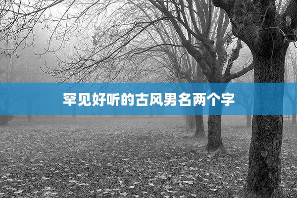 罕见好听的古风男名两个字