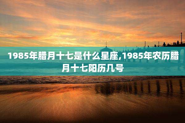 1985年腊月十七是什么星座,1985年农历腊月十七阳历几号
