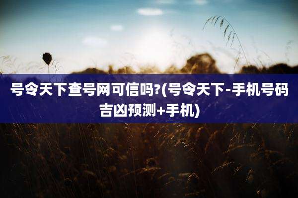 号令天下查号网可信吗?(号令天下-手机号码吉凶预测+手机)