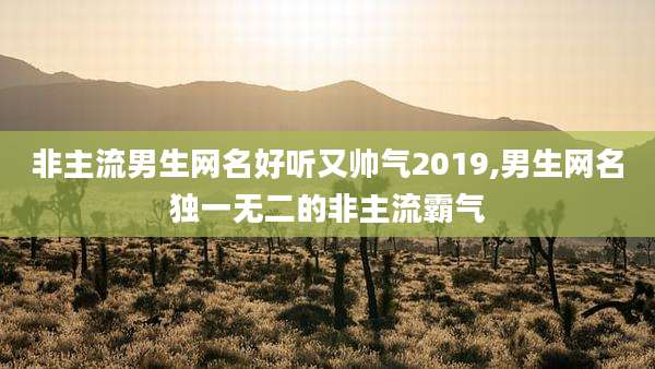 非主流男生网名好听又帅气2019,男生网名独一无二的非主流霸气