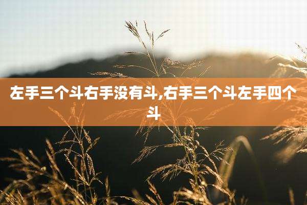 左手三个斗右手没有斗,右手三个斗左手四个斗
