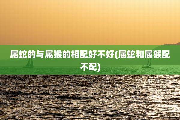 属蛇的与属猴的相配好不好(属蛇和属猴配不配)