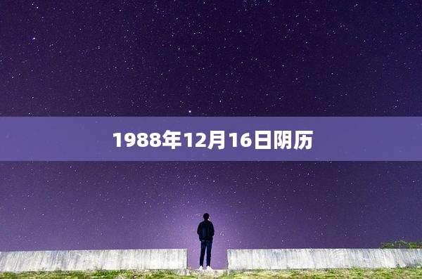 1988年12月16日阴历