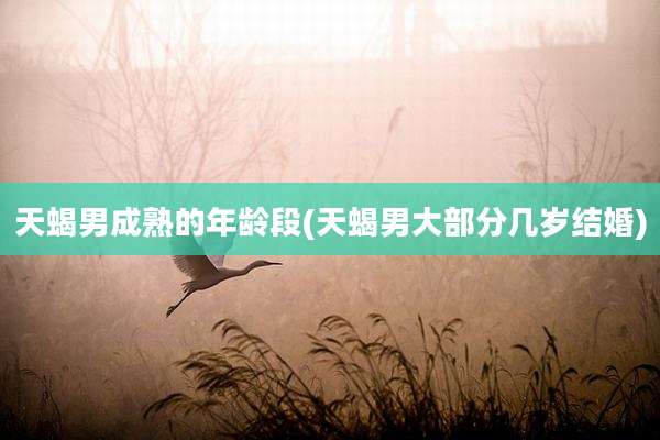 天蝎男成熟的年龄段(天蝎男大部分几岁结婚)