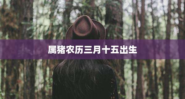 属猪农历三月十五出生