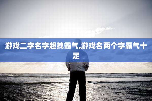 游戏二字名字超拽霸气,游戏名两个字霸气十足