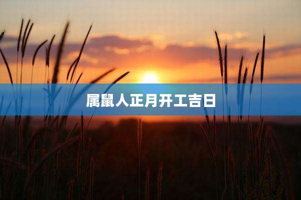 属鼠人正月开工吉日