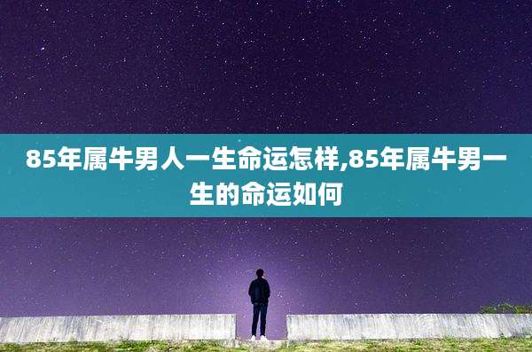 85年属牛男人一生命运怎样,85年属牛男一生的命运如何