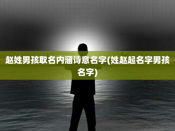 赵姓男孩取名内涵诗意名字(姓赵起名字男孩名字)