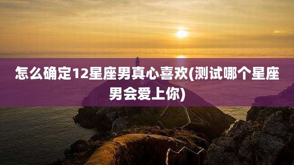 怎么确定12星座男真心喜欢(测试哪个星座男会爱上你)
