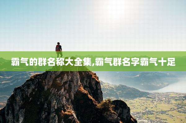 霸气的群名称大全集,霸气群名字霸气十足