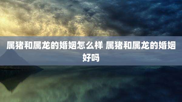 属猪和属龙的婚姻怎么样 属猪和属龙的婚姻好吗