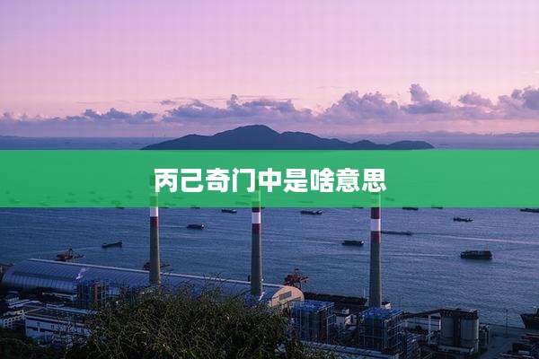 丙己奇门中是啥意思
