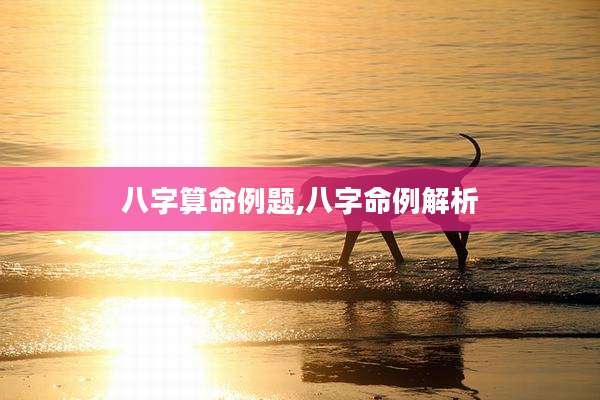 八字算命例题,八字命例解析