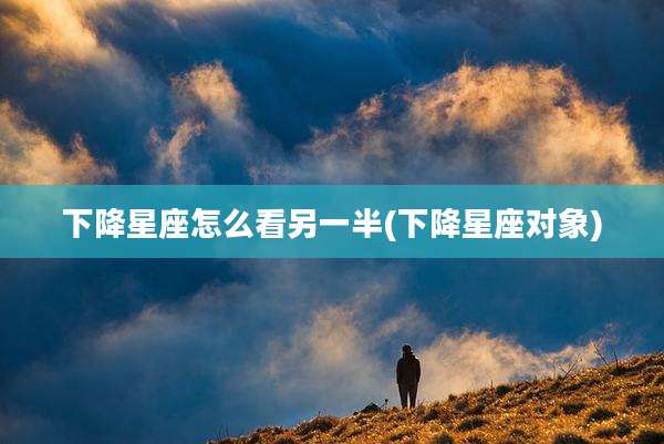 下降星座怎么看另一半(下降星座对象)