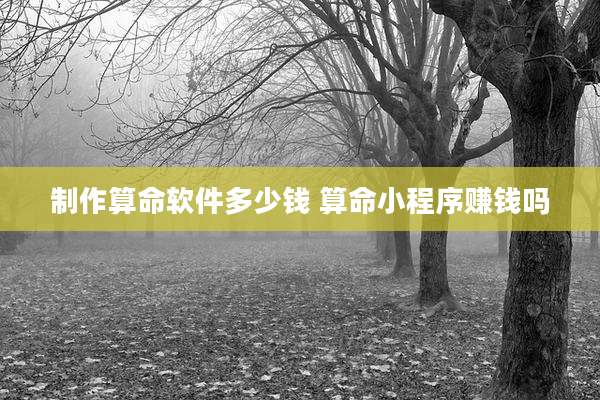 制作算命软件多少钱 算命小程序赚钱吗