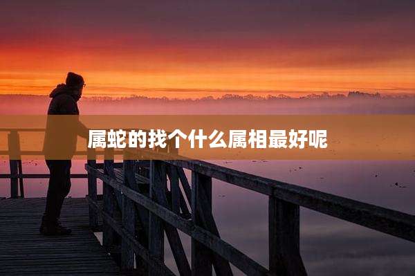 属蛇的找个什么属相最好呢