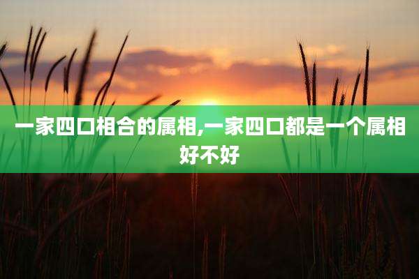 一家四口相合的属相,一家四口都是一个属相好不好