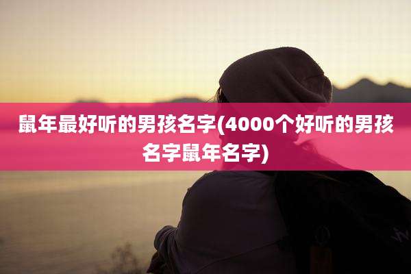 鼠年最好听的男孩名字(4000个好听的男孩名字鼠年名字)