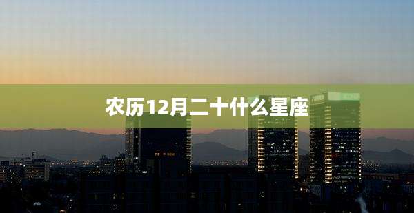 农历12月二十什么星座