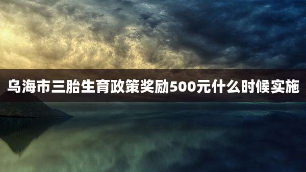 乌海市三胎生育政策奖励500元什么时候实施