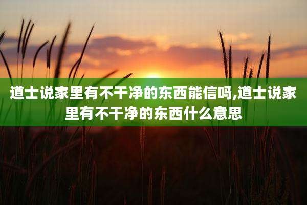 道士说家里有不干净的东西能信吗,道士说家里有不干净的东西什么意思