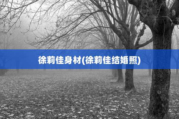 徐莉佳身材(徐莉佳结婚照)