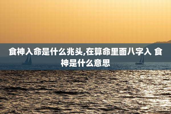 食神入命是什么兆头,在算命里面八字入 食神是什么意思
