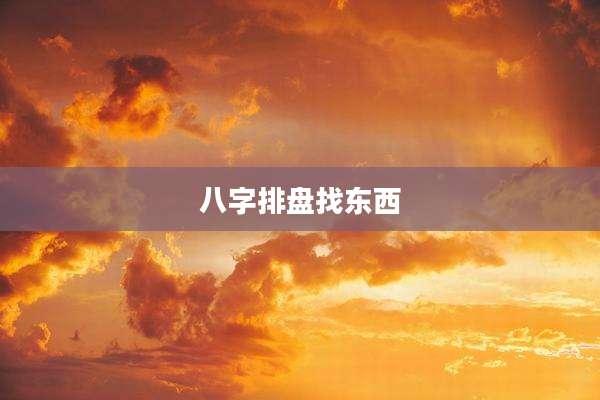 八字排盘找东西