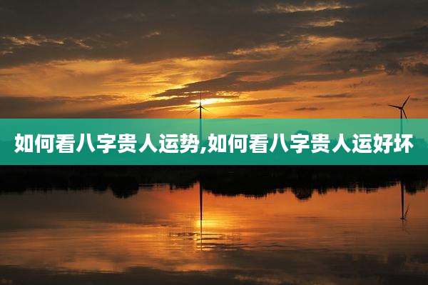 如何看八字贵人运势,如何看八字贵人运好坏
