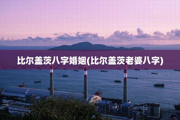 比尔盖茨八字婚姻(比尔盖茨老婆八字)