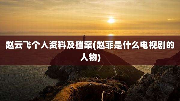 赵云飞个人资料及档案(赵菲是什么电视剧的人物)
