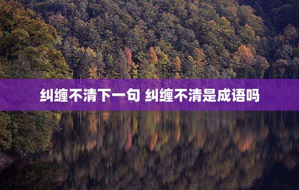 纠缠不清下一句 纠缠不清是成语吗