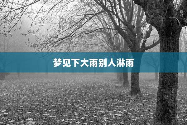 梦见下大雨别人淋雨